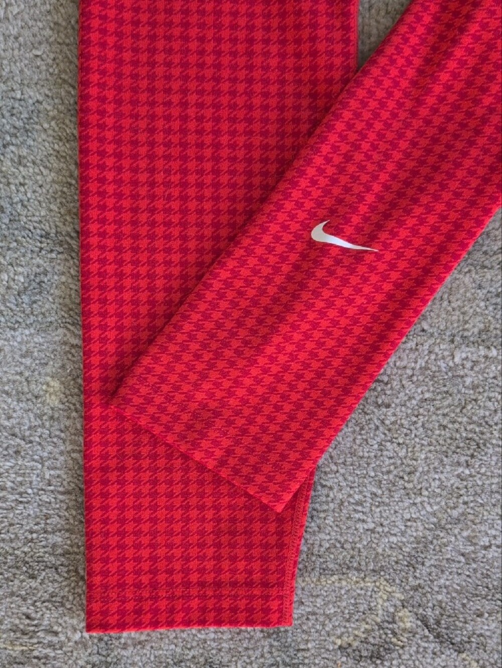 Nike Houndstooth 7/8 Icon Clash Leggings - Chili Red